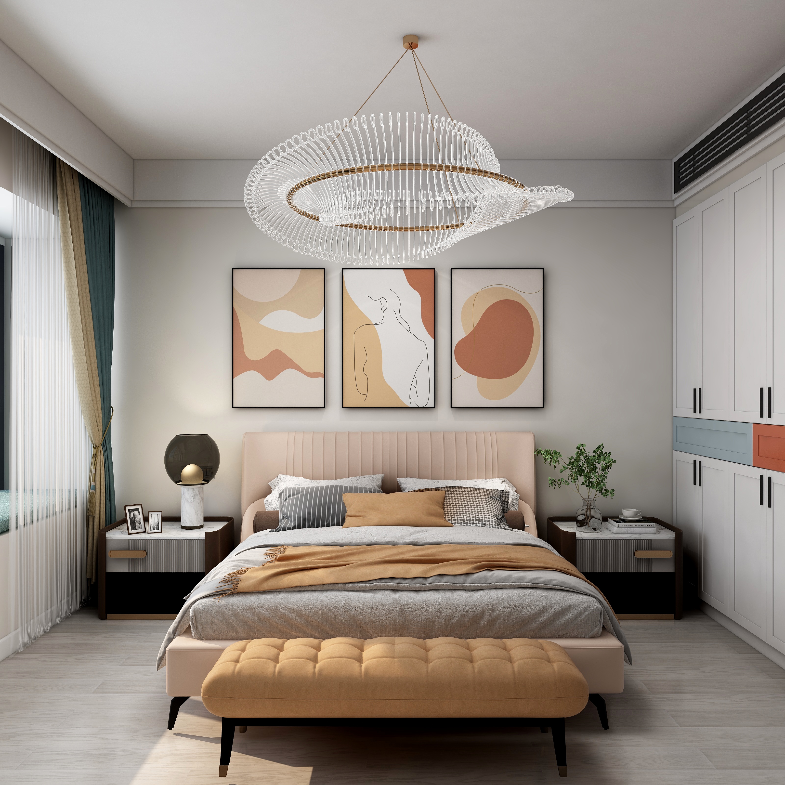 花朝sj-伟星天镜112㎡三室两厅-装修设计方案