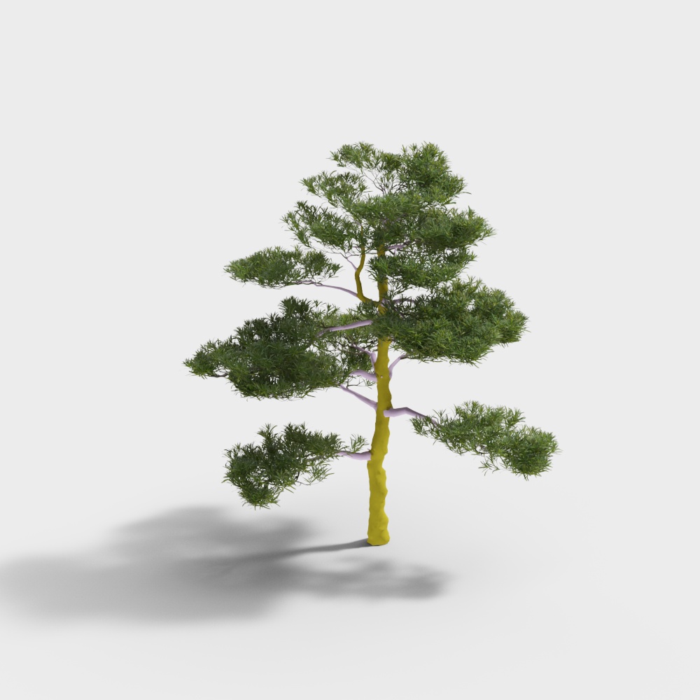新中式庭院景观-松树3D模型