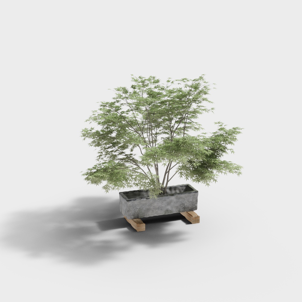 新中式庭院假山-25-树组合3D模型
