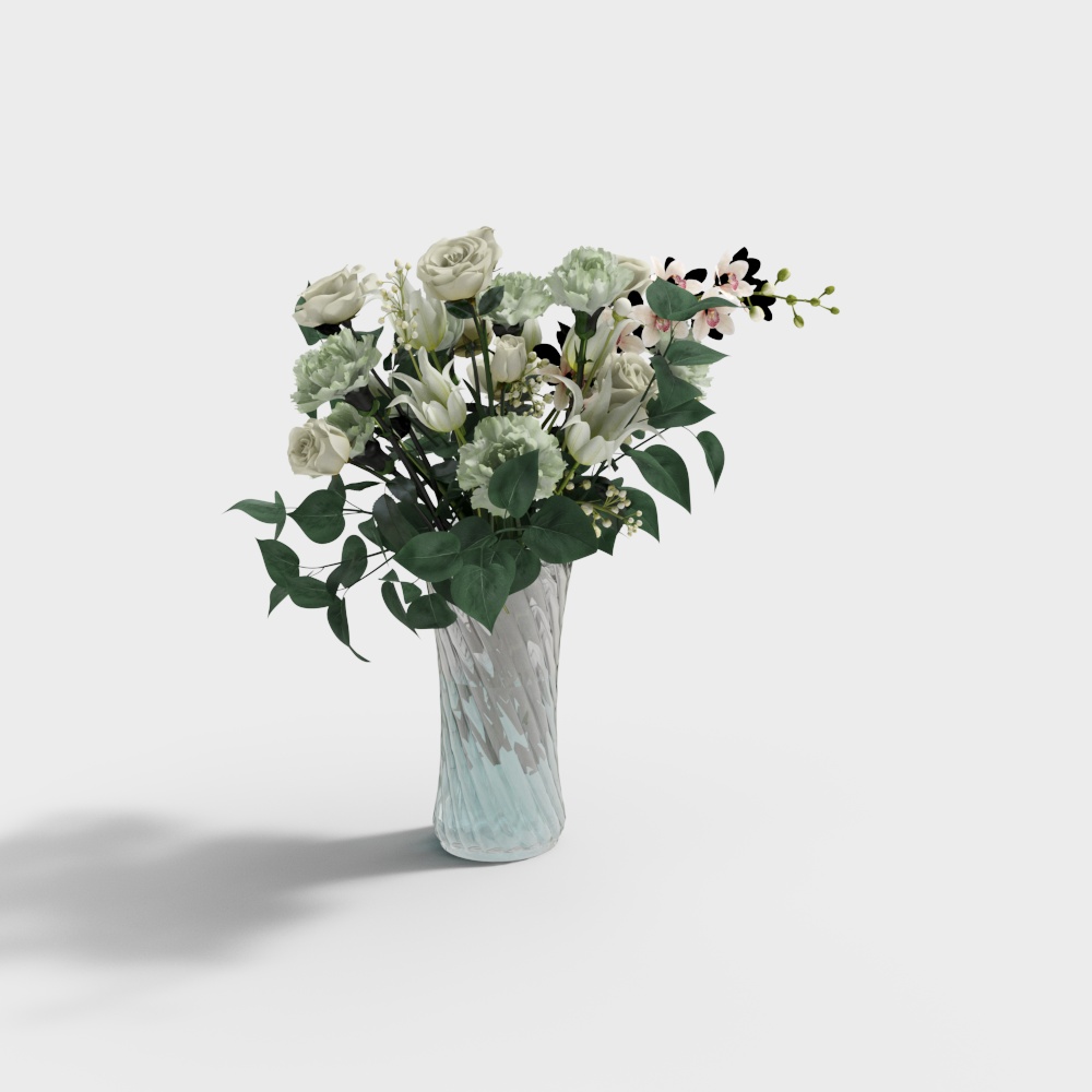 现代花卉-白色花卉3D模型