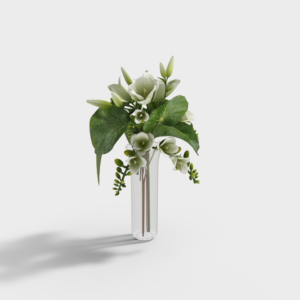 现代宴会厅-植物摆件3D模型