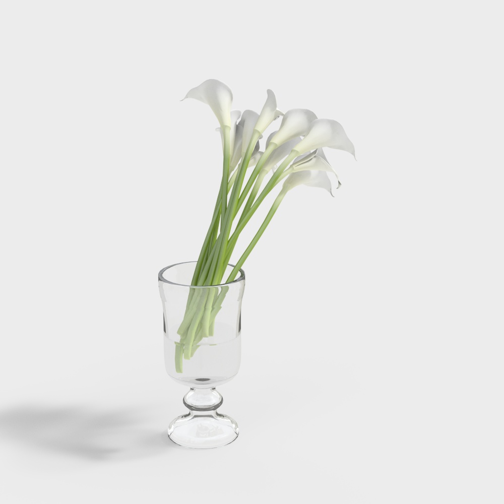 现代宴会厅-植物摆件3D模型