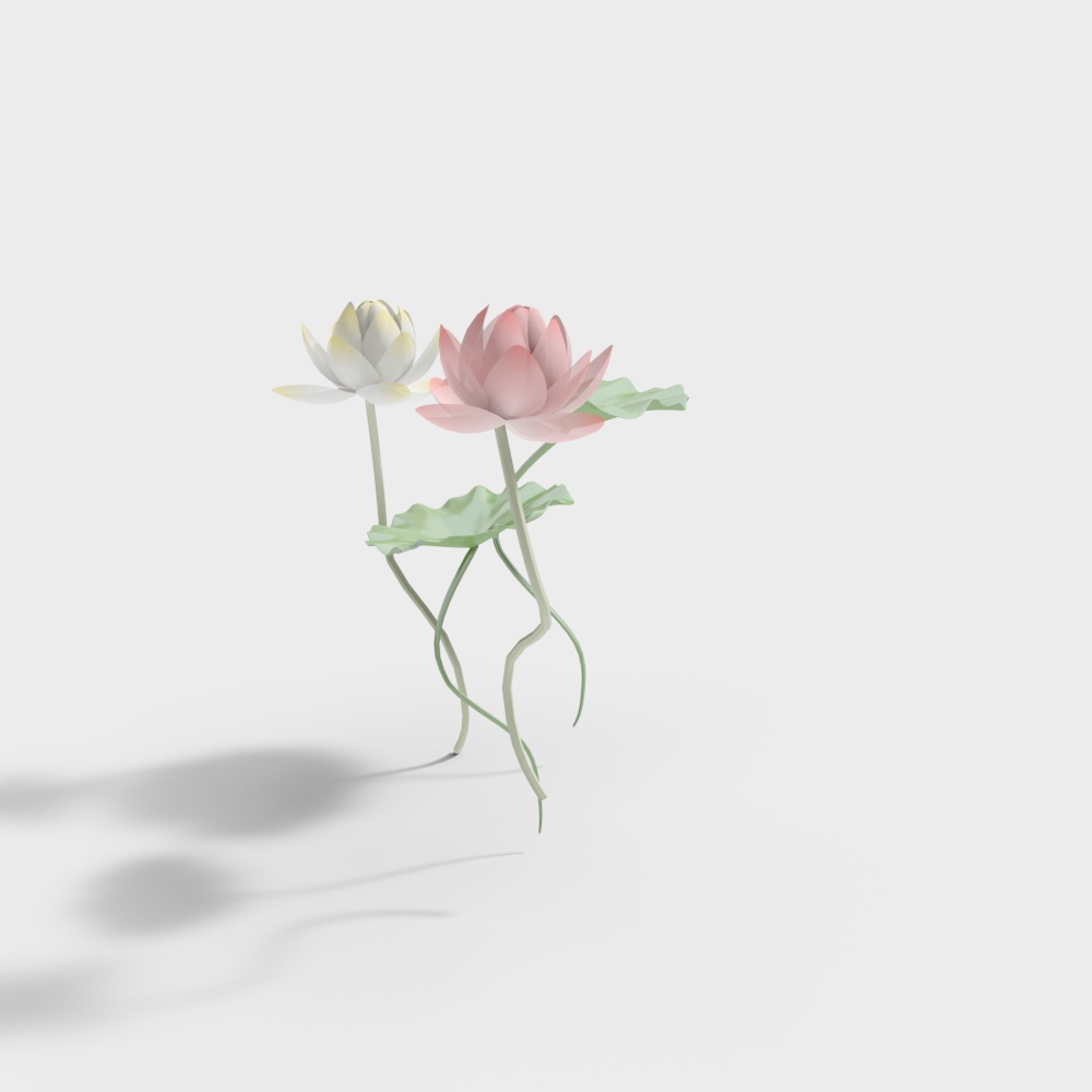 新中式庭院景观小品-4-莲花3D模型