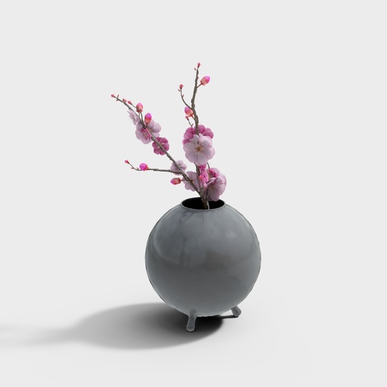 Modern Minimalist Flowers,Flower,Black+Earth color+Gray