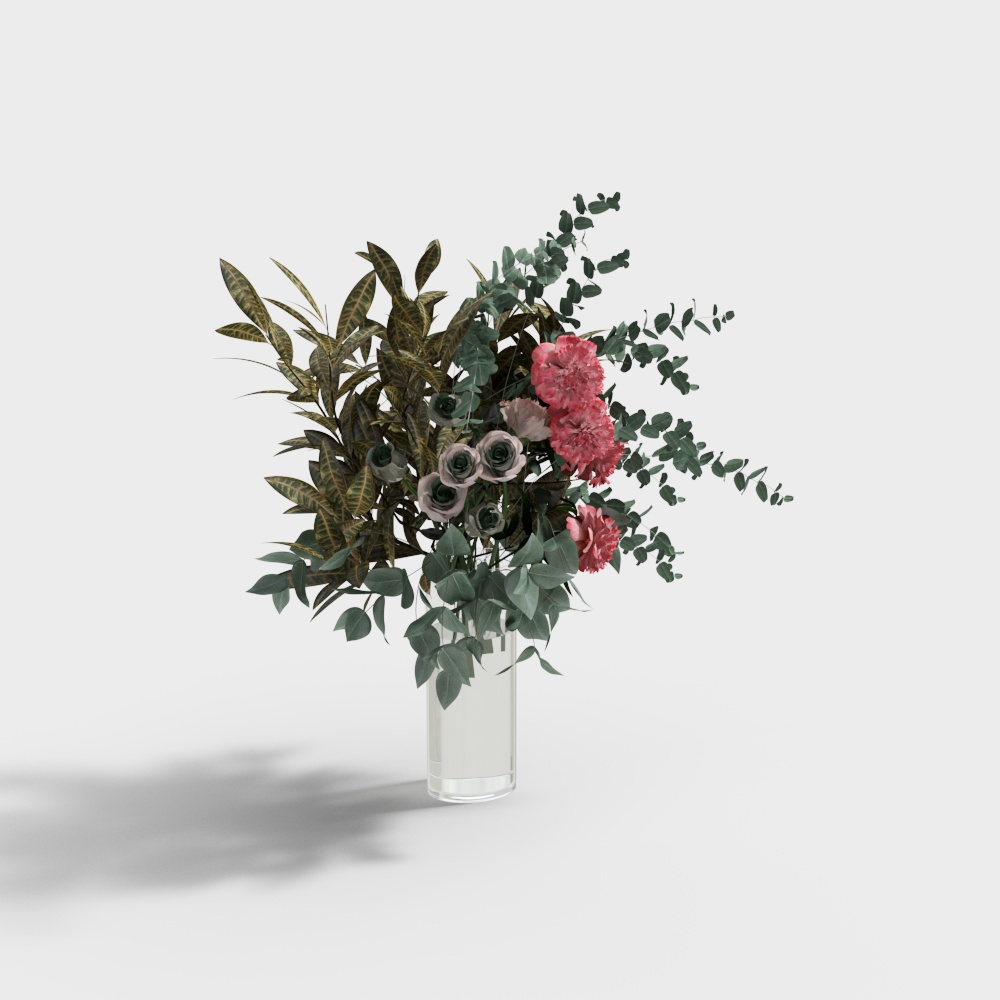 现代花卉-红花卉3D模型