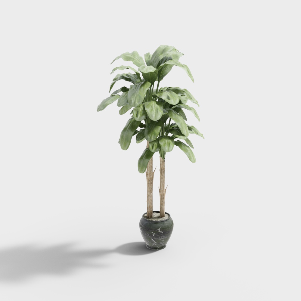 新中式火锅店14-植物摆件3D模型