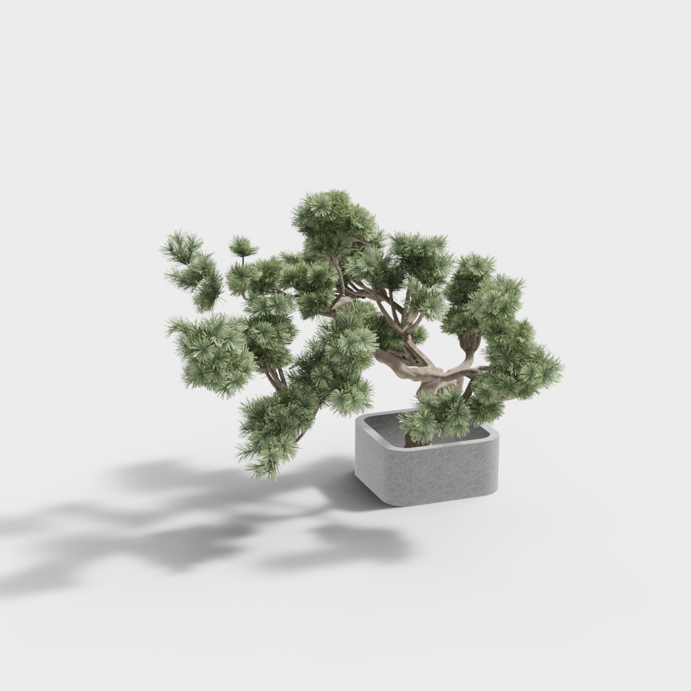 新中式庭院景观小品 5-绿植3D模型