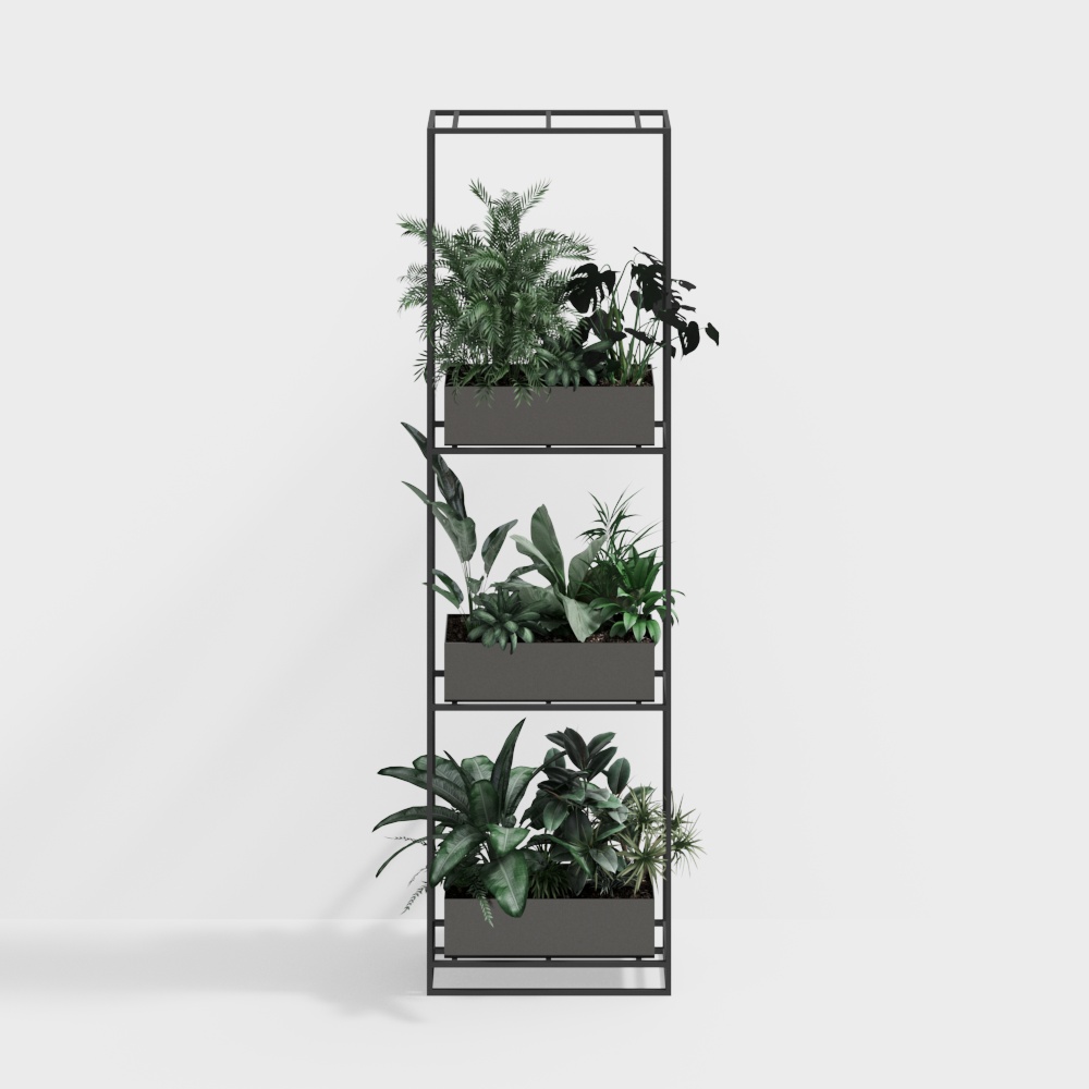 现代绿植盆栽花架-花架3D模型