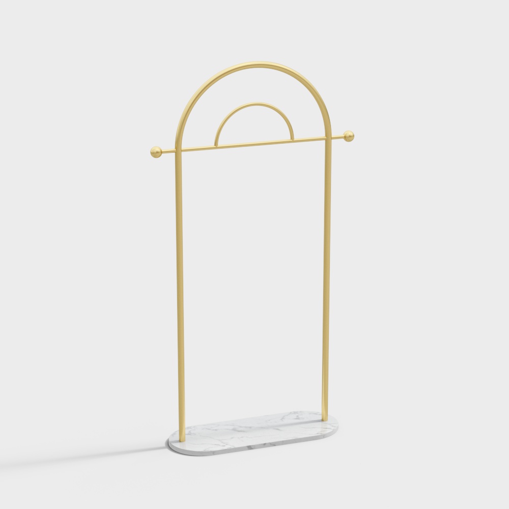 1700mm Modern Freestanding Rail Cloth Rack with Marble Base