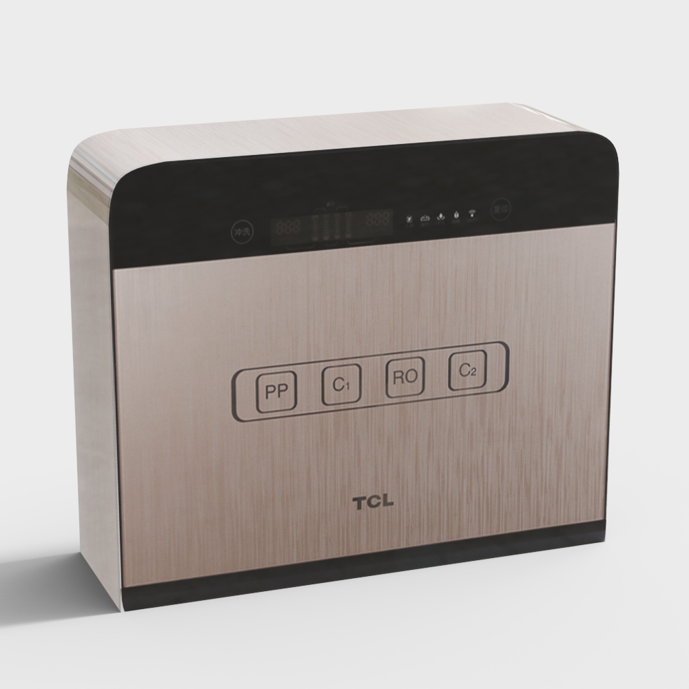 现代净水器背柜展柜3D模型