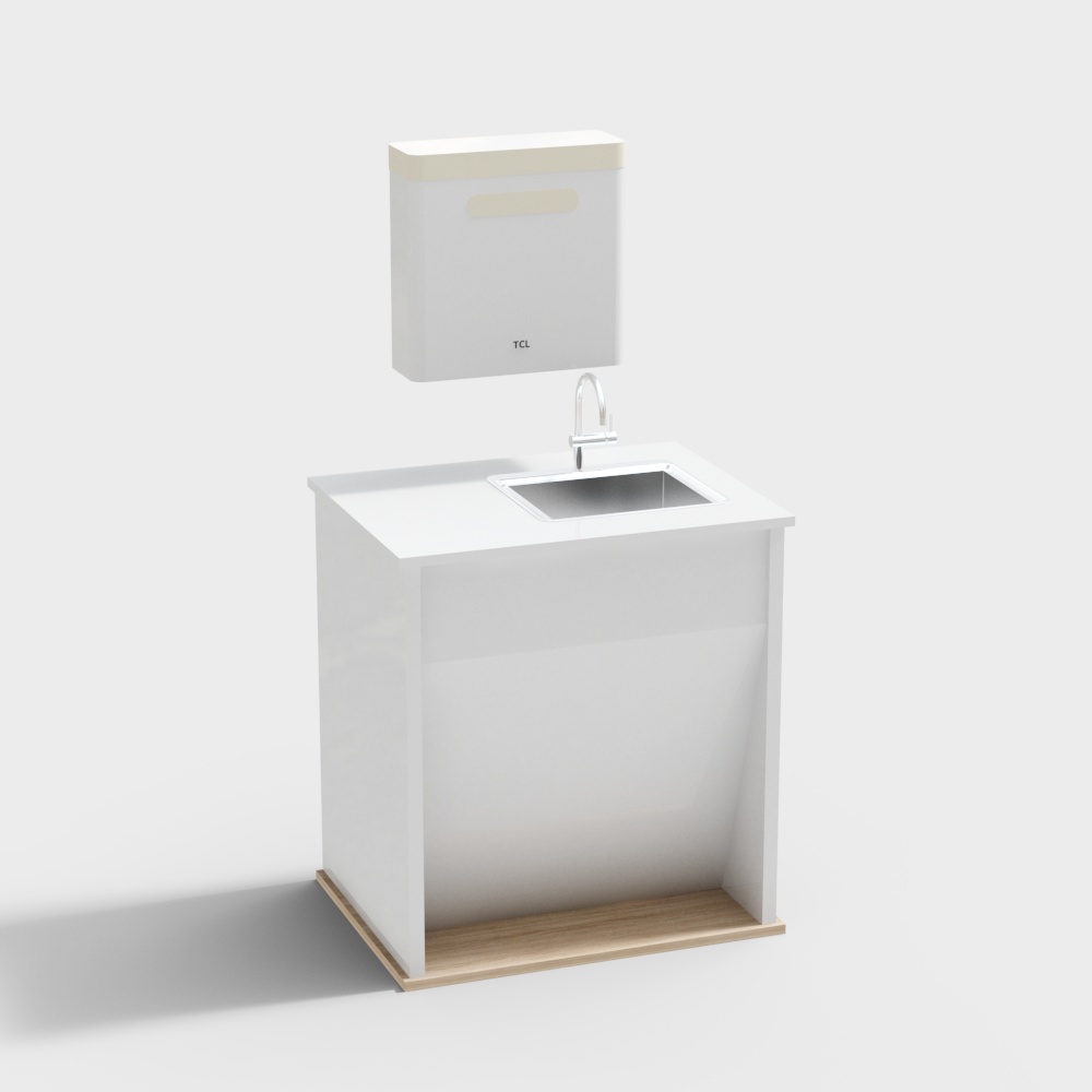 现代净水器背柜展柜3D模型