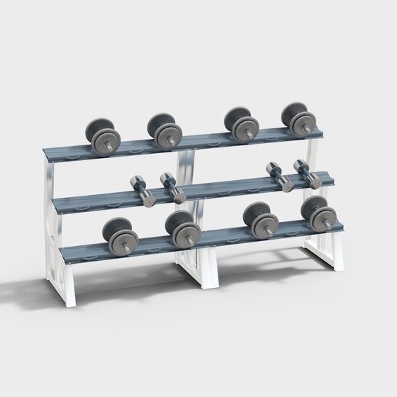 Stylish Gray Fitness Equipment 3D Model for Workouts