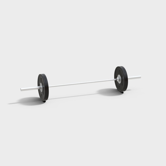 Black Barbell Fitness Equipment 3D Model