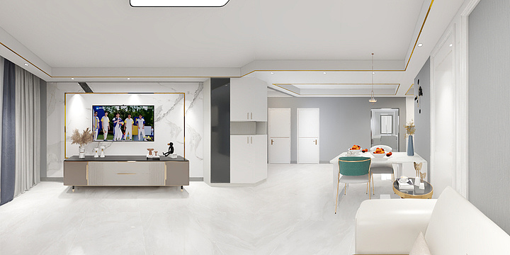 装修设计の-融创105户型-轻奢-装修设计方案