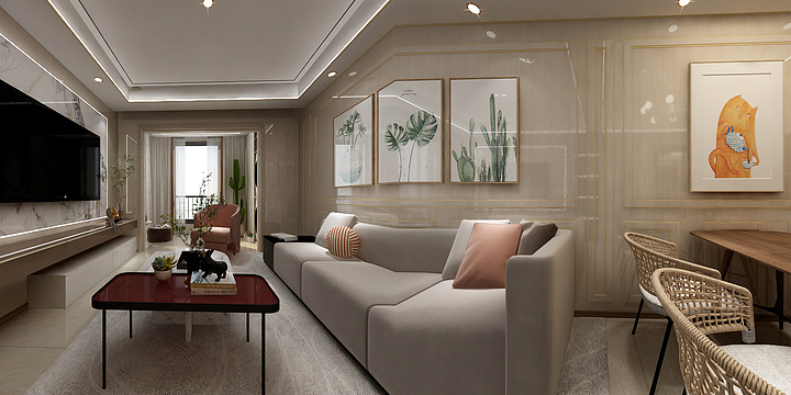 田心易-德信海德公园83.00㎡A2’3室2厅1卫1厨-装修设计方案