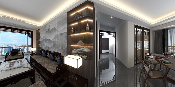 皇臣装饰丨李焯豪-领南星河荣誉128m²-装修设计方案