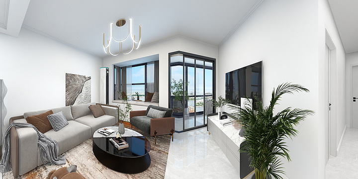 喵九-华仪富丽华城现代简约106㎡3室-装修设计方案