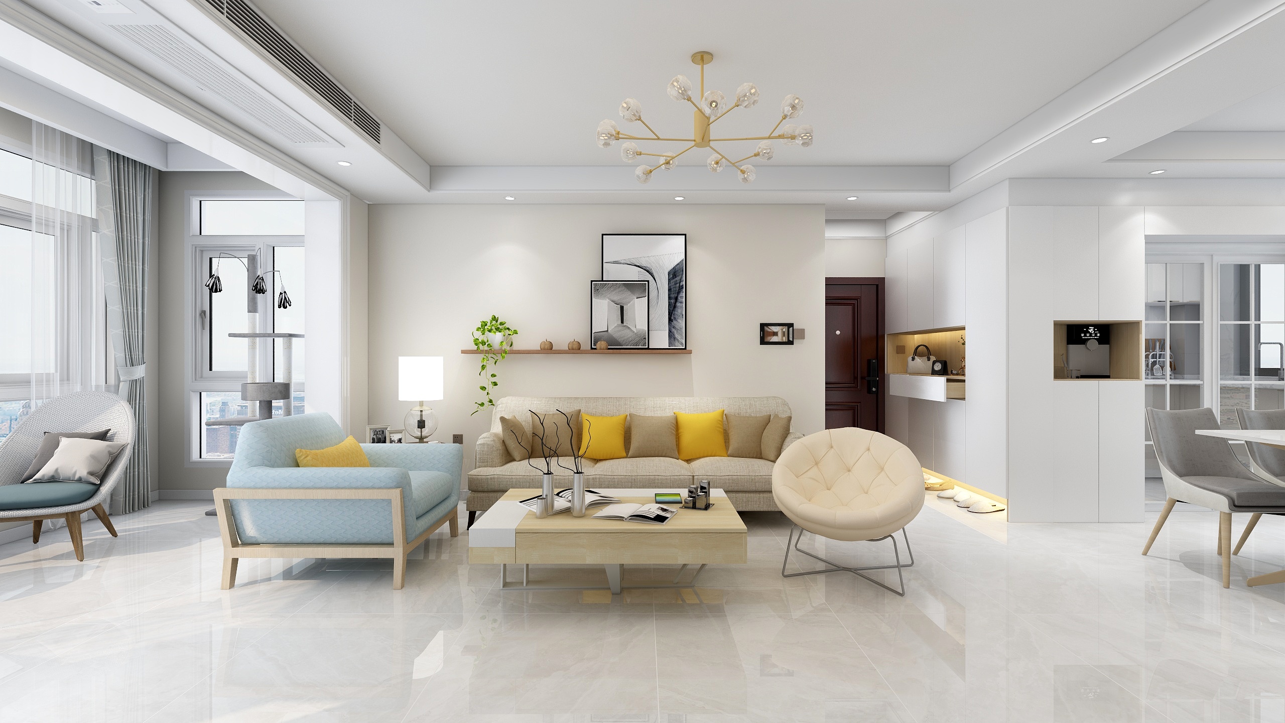 AlecLeo云狼一廖宁-143平北欧奶油风-装修设计方案