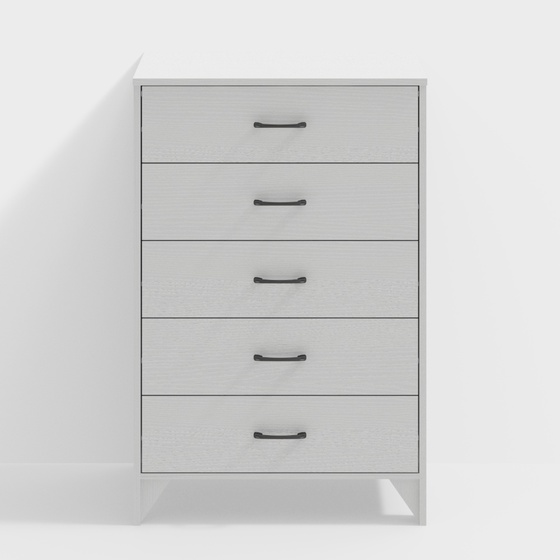 Sleek White Chest of Drawers 3D Model for Modern Interiors