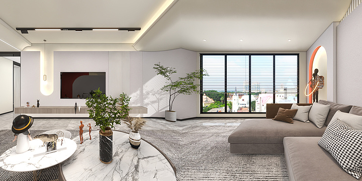 李工设计师-现代简约背景墙-装修设计方案