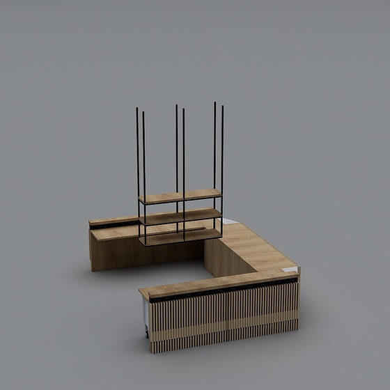 Coffee Bar Counter with Machine 3D Model