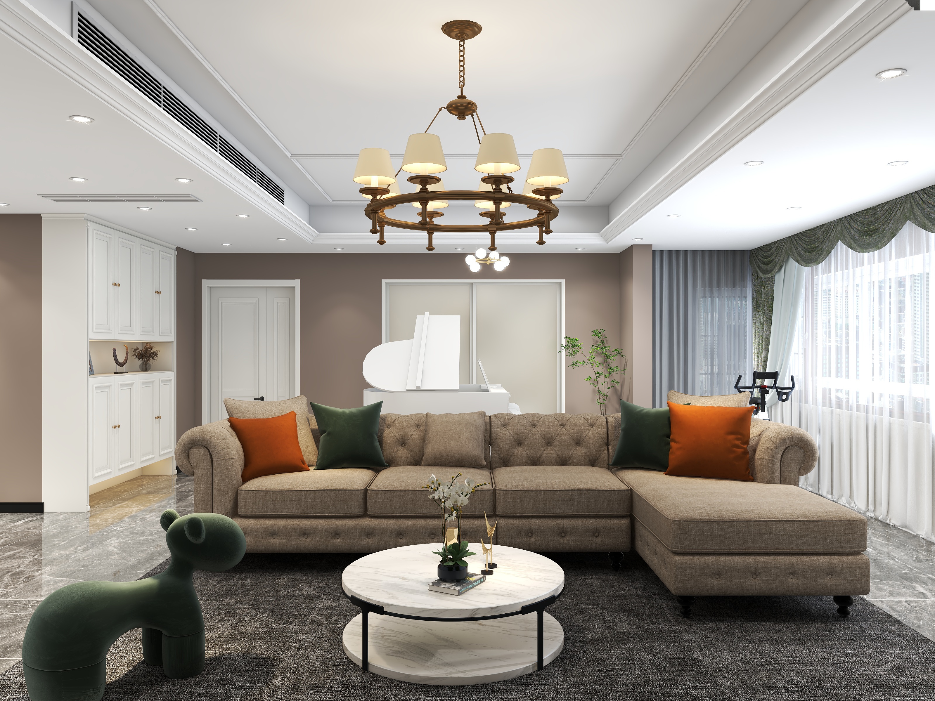 洛佩奇-【摩登生活】105平三房现代美式-装修设计方案