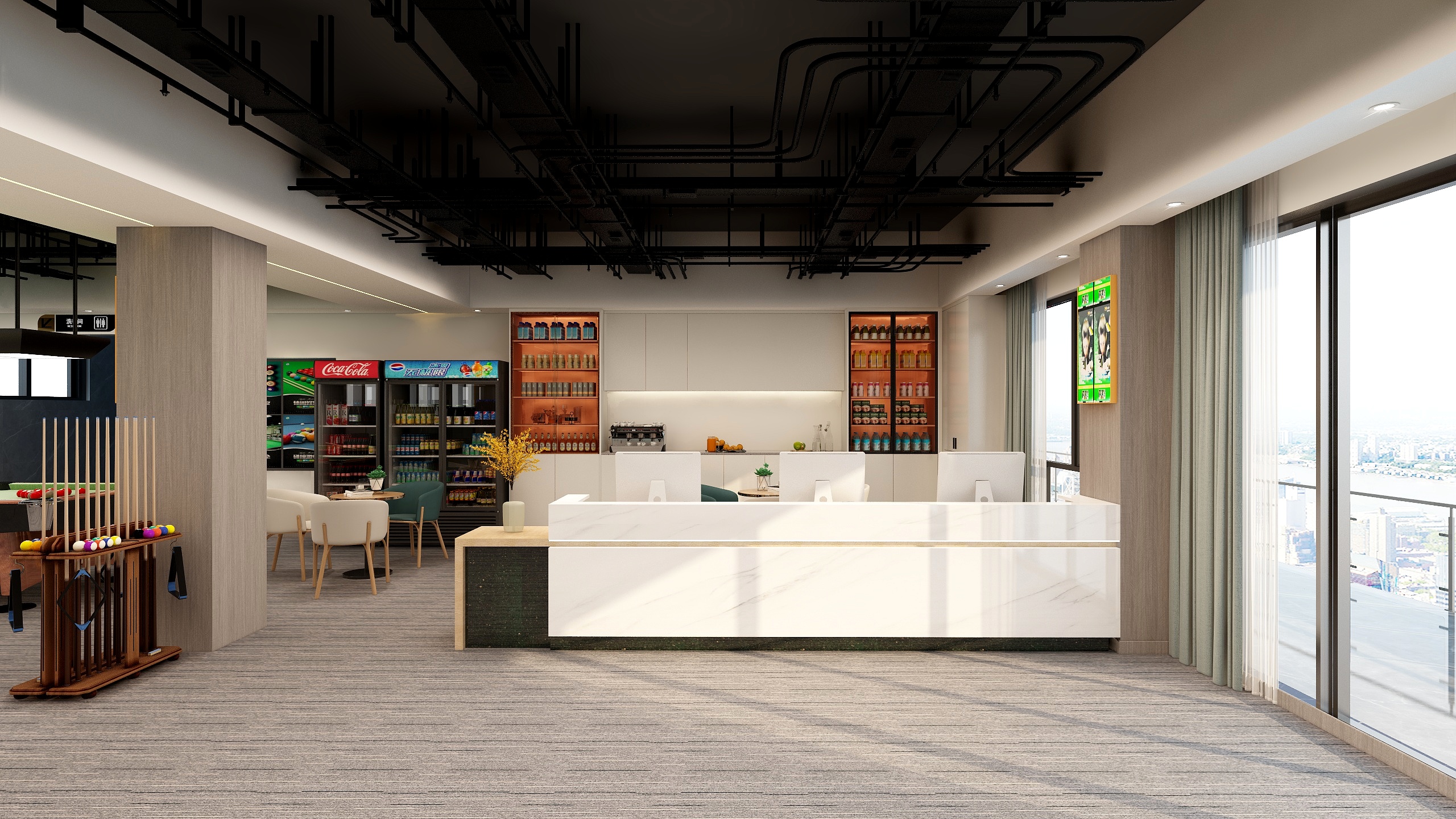 百得胜设计师-谢文翔-道友台球-装修设计方案