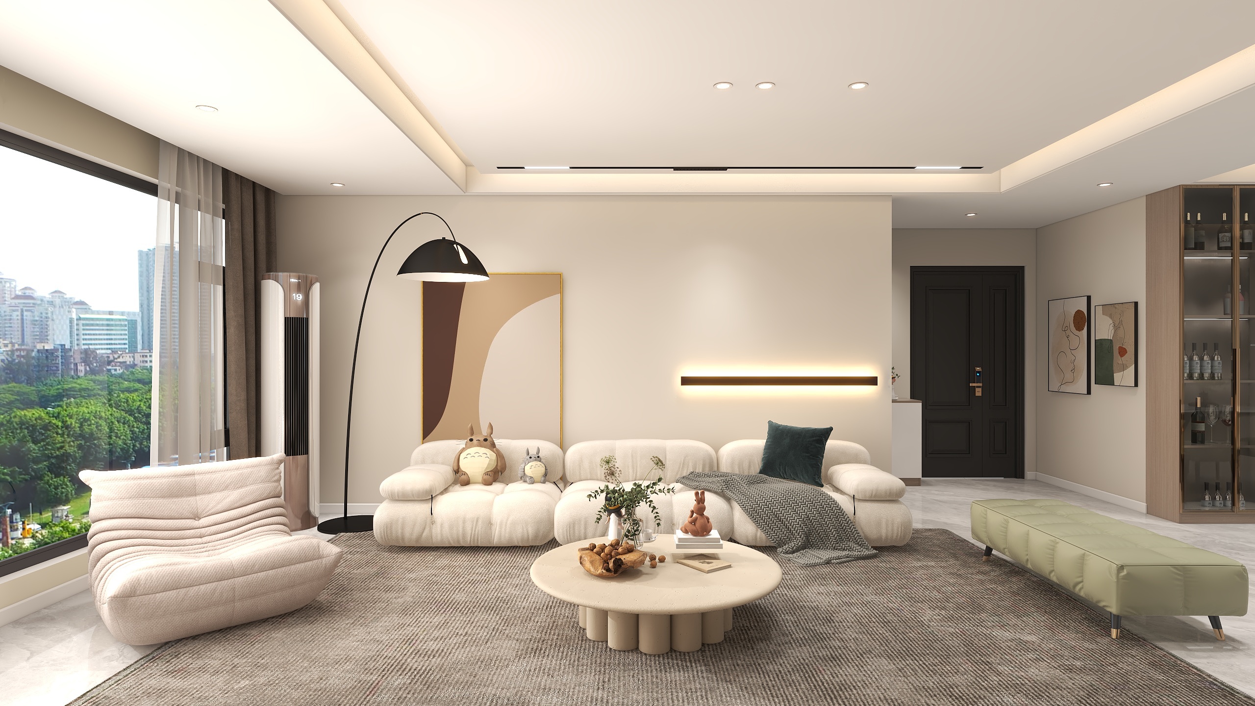 效果图设计II-清新奶油风四居室装修效果图