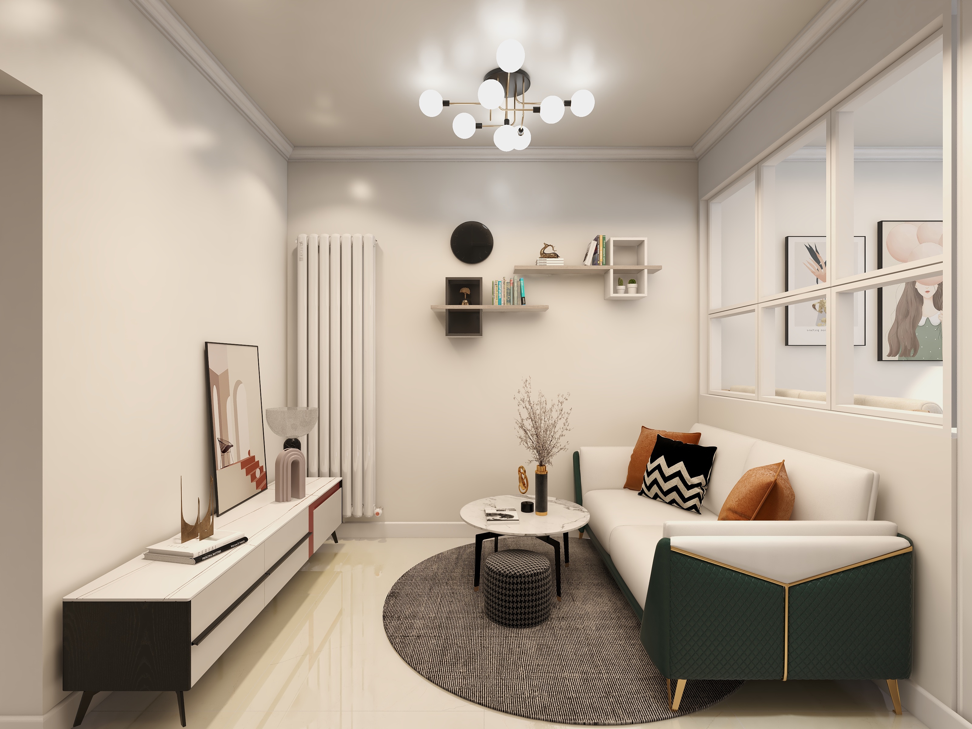 liuqiqi-清新奶油风-装修设计方案