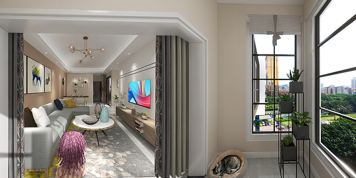 片片枫叶-德信海德公园83.00㎡A2’3室2厅1卫1厨-修改交-装修设计方案