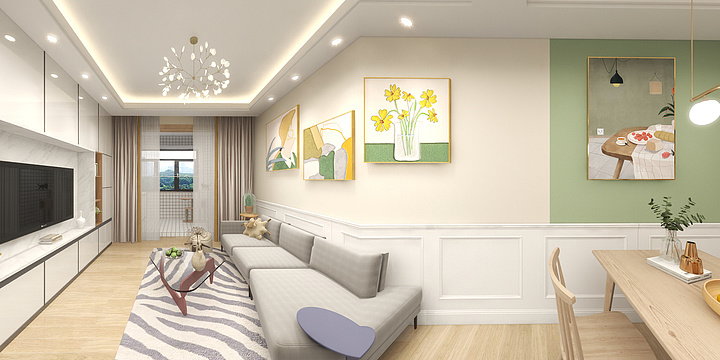 韩CZ.-德信海德公园83.00㎡A2’3室2厅1卫1厨-装修设计方案