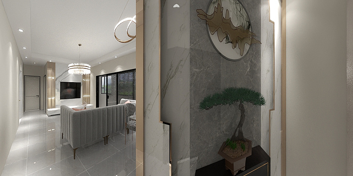 蓝色圣诞夜-瑞和园89.50㎡B户型3室2厅1卫-装修设计方案