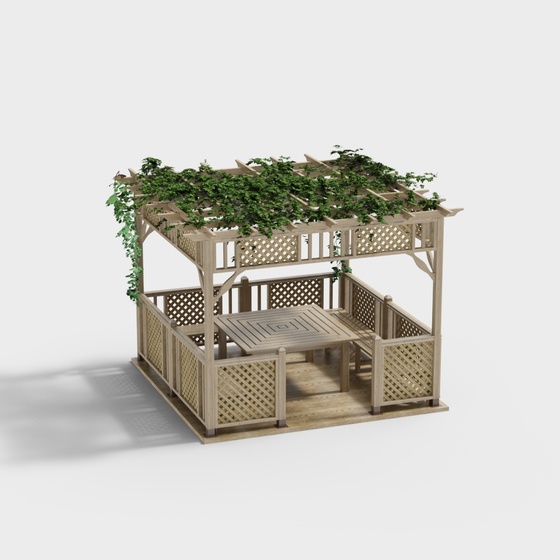 Natural style flower stand gazebo logs