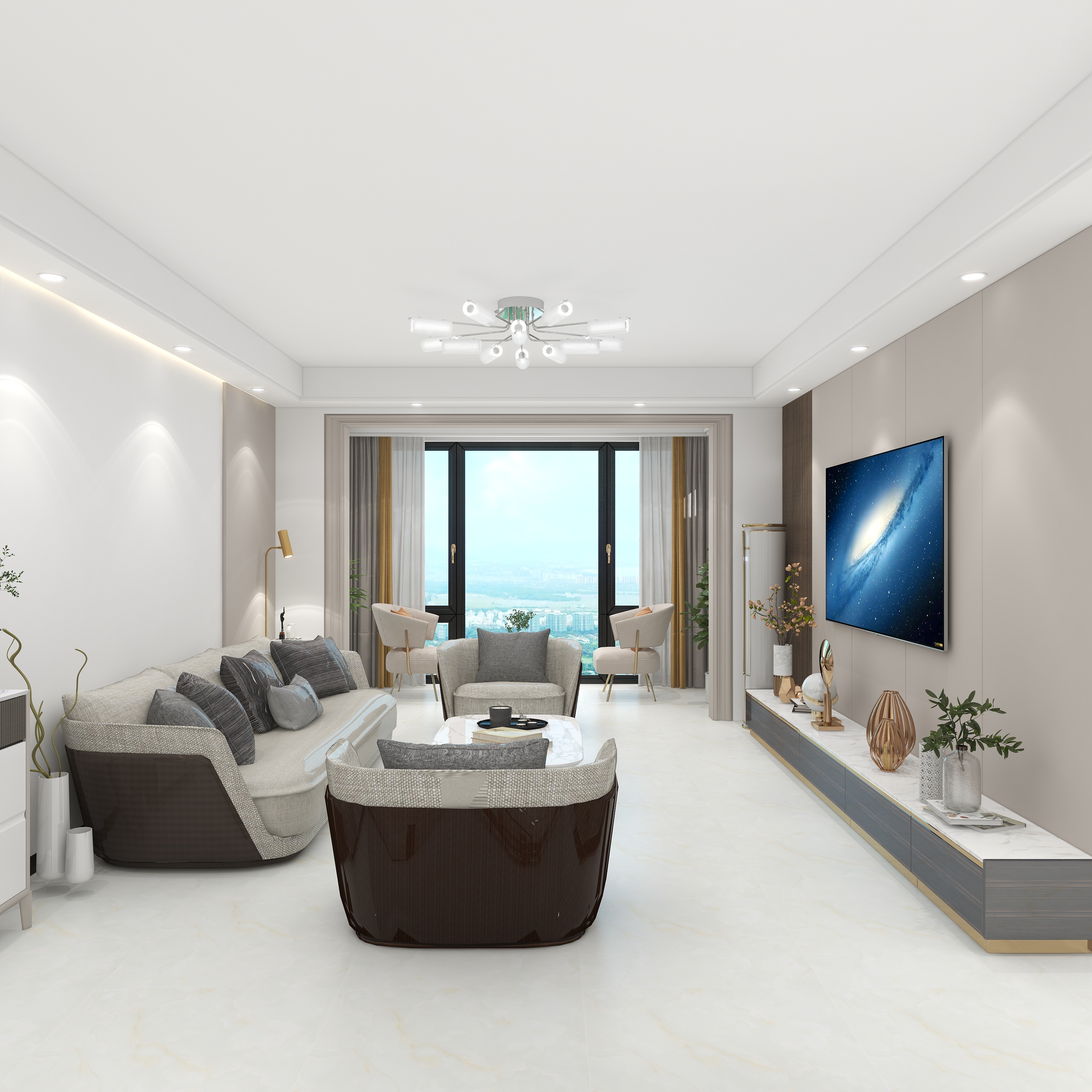 山锦-林安设计-100平现代简约风格-江与城-装修设计方案