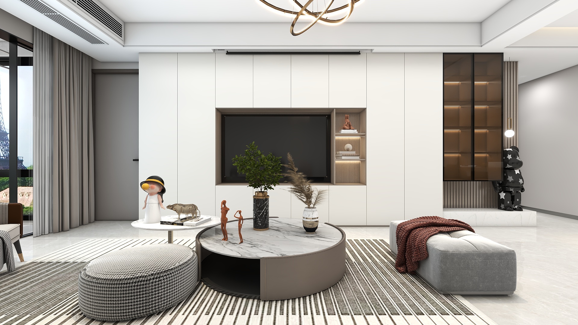 李青越-125方现代简约三居室装修效果图