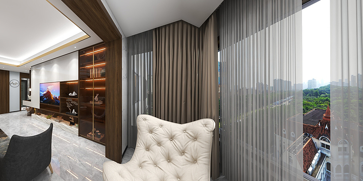 九方凯慕-C户型-130平-新中式轻奢风-装修设计方案