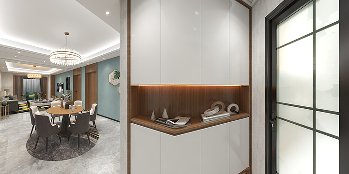 九方凯慕-A户型-104平-现代简约风-装修设计方案