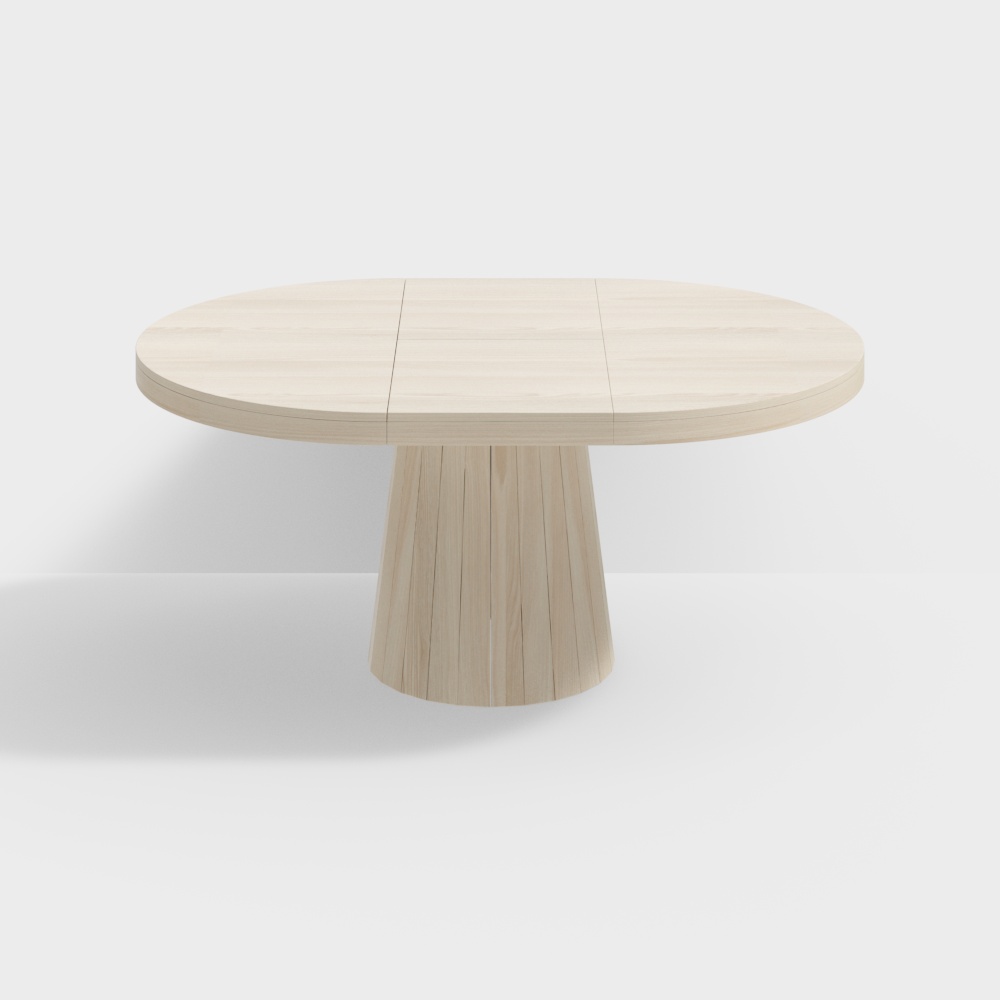 Japandi 100-140 cm Esstisch ausziehbar ovaler und runder Tisch für 6 Personen