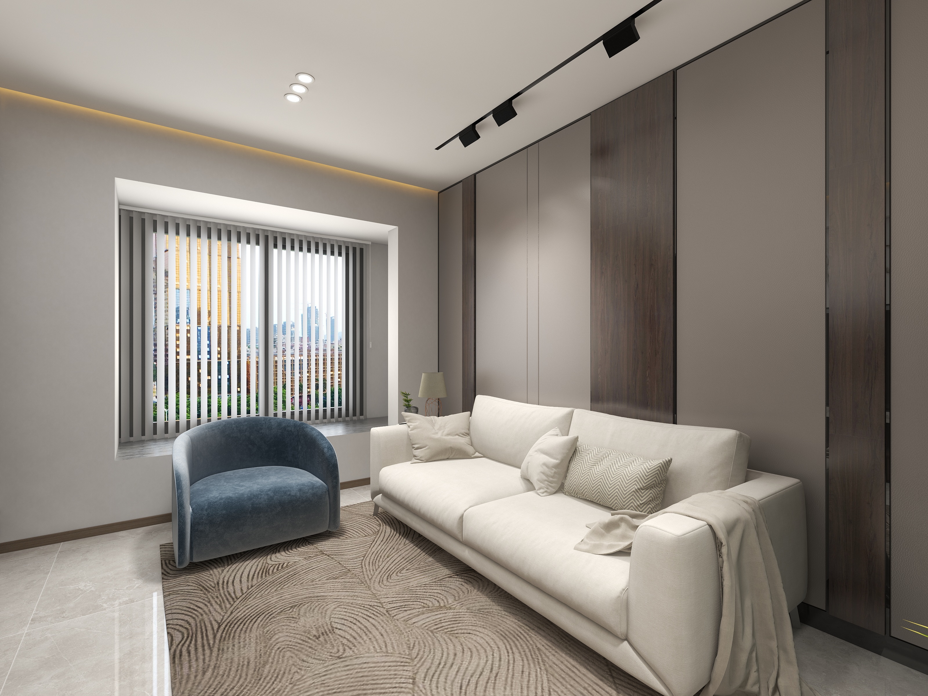 王捷-70方现代二居-装修设计方案