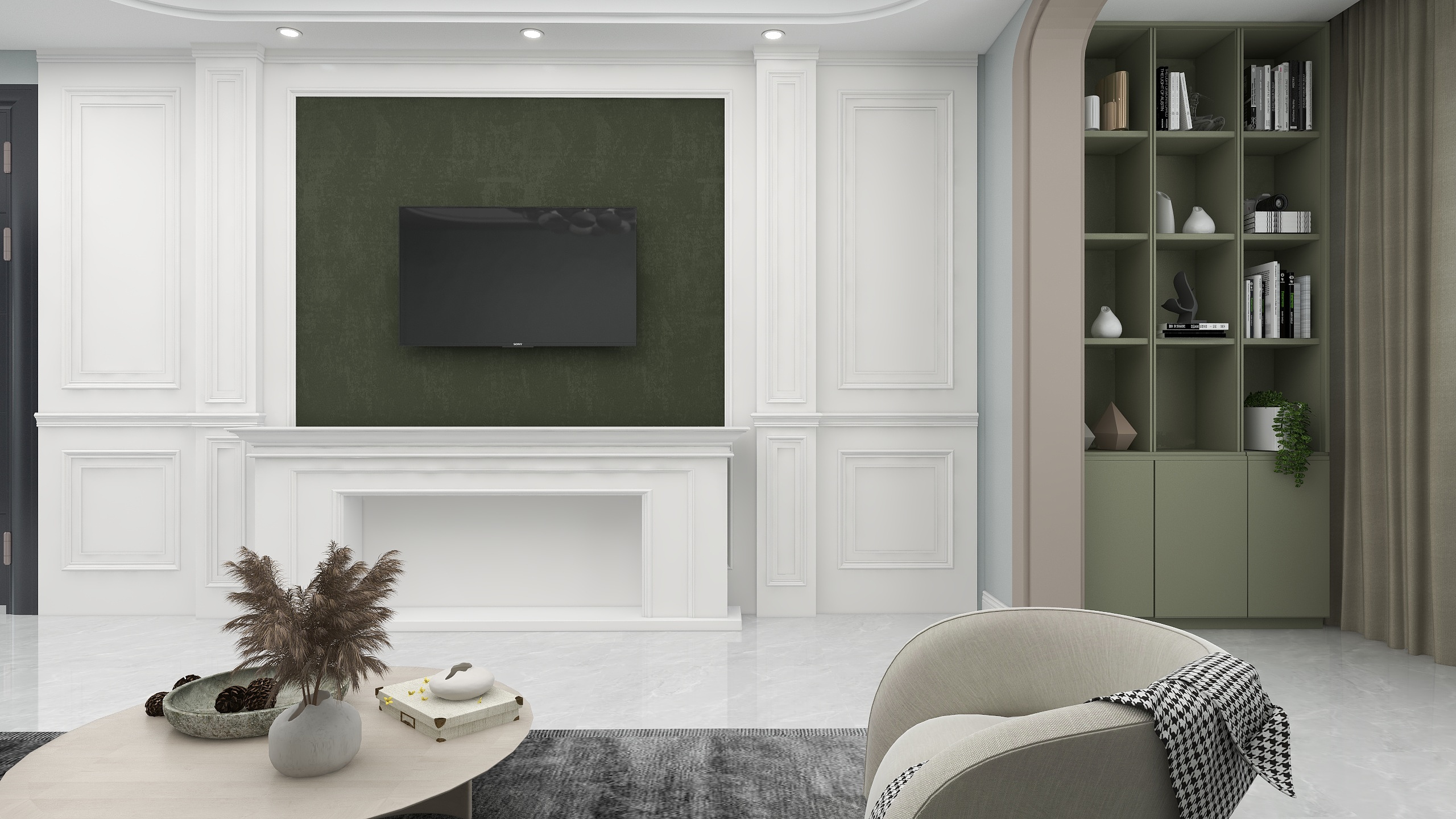 青苹果设计师刘晟宇-宏业大都会122平米现代法式混搭-装修设计方案