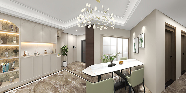 1新设计-黄富康-兰亭大境105.2户型奶油风-装修设计方案