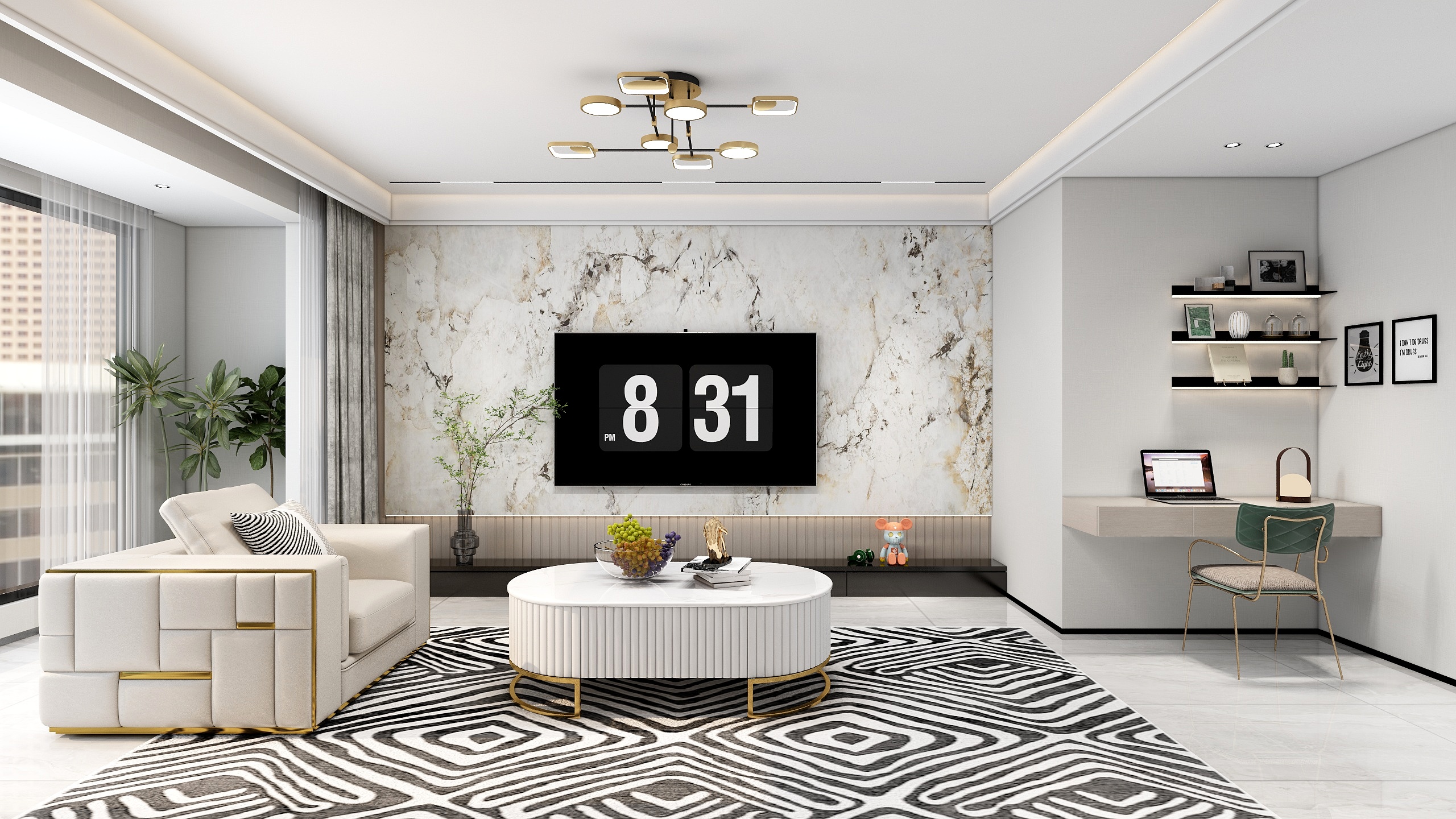 太原丨李宝-易居时代丨园中苑119样板间-装修设计方案