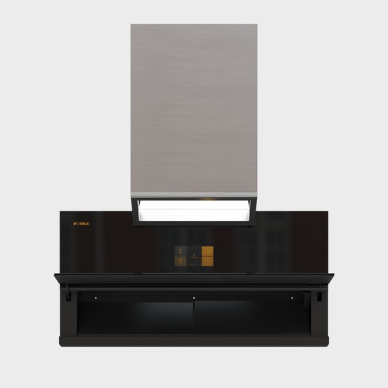 Ultra-Thin Low-Suction X1S Range Hood 3D Model in Black