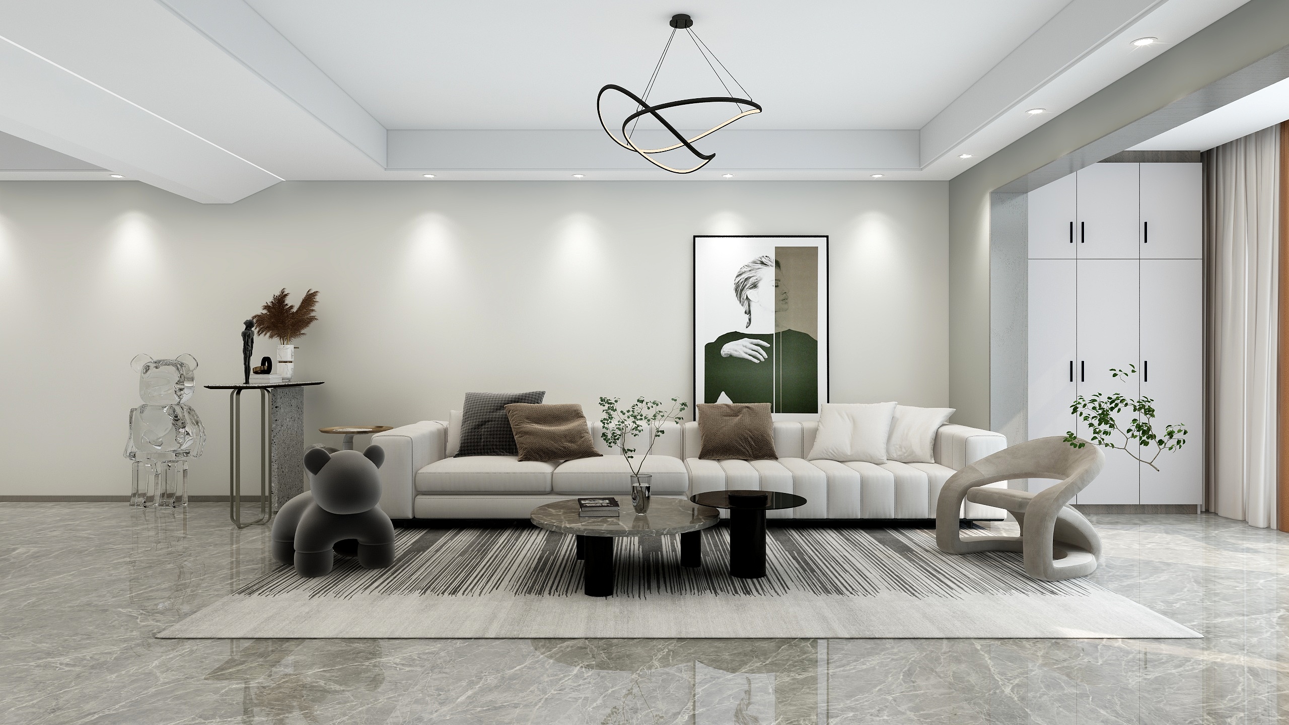 蔡佳树-山水丽城-现代风格135平三居室-装修设计方案