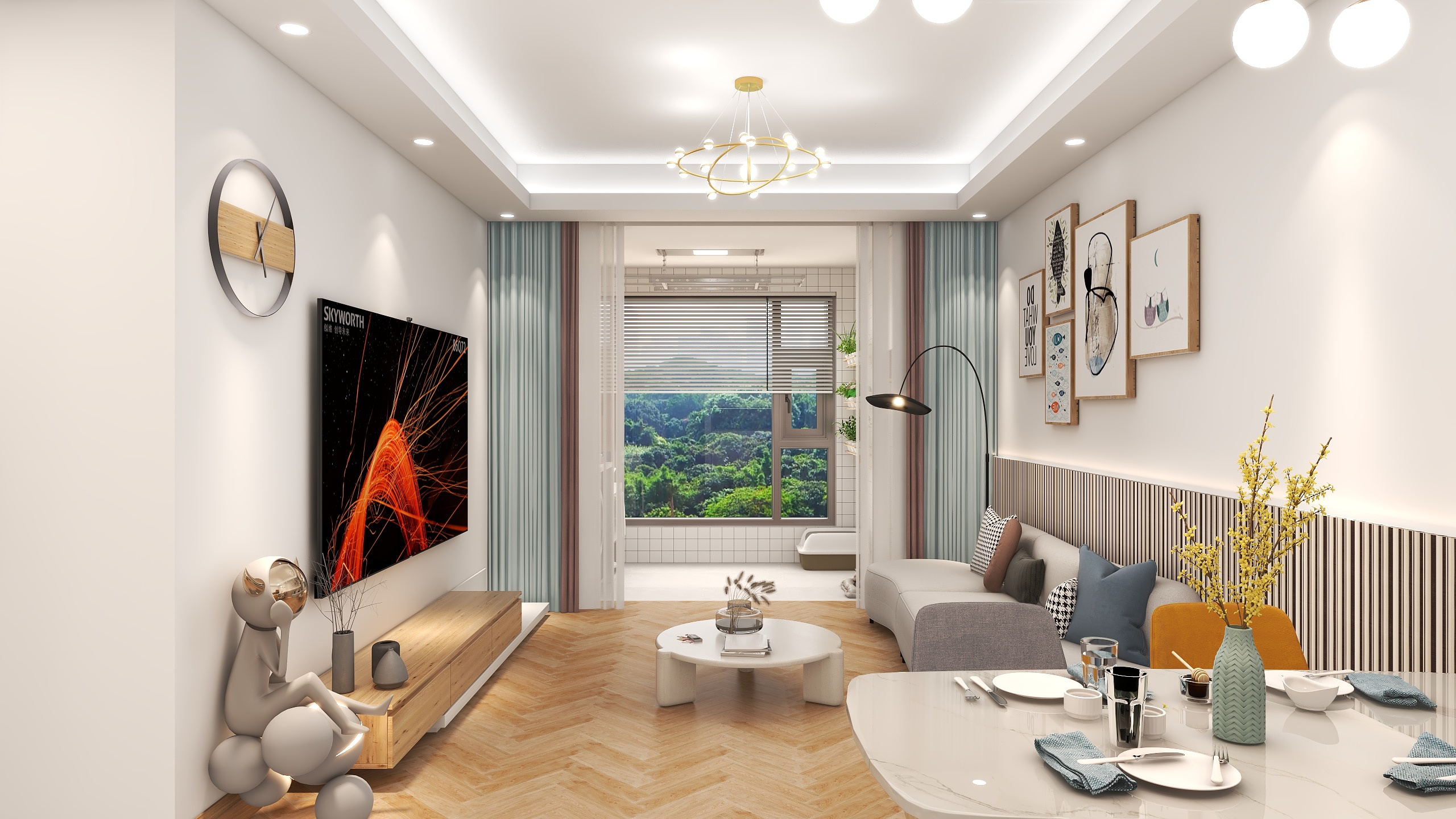 熊思远-德信海德公园83.00㎡A2’3室2厅1卫1厨-装修设计方案