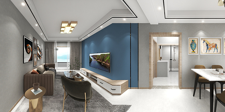 博乐市夏谷装饰设计-万瑞天誉16-2-302室-装修设计方案