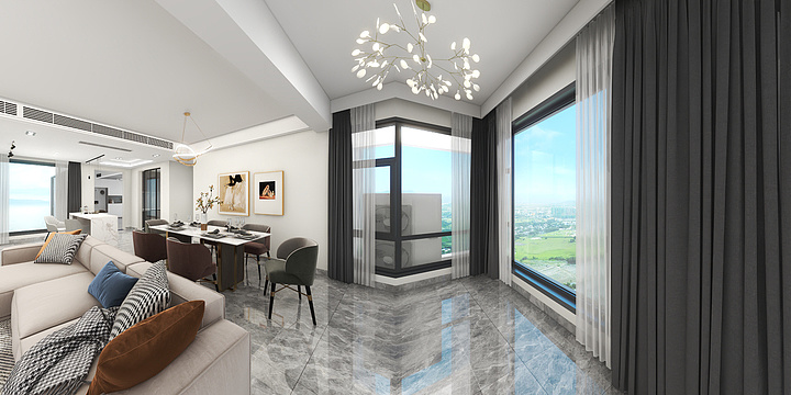 室内全景-十里风荷冯彬-装修设计方案