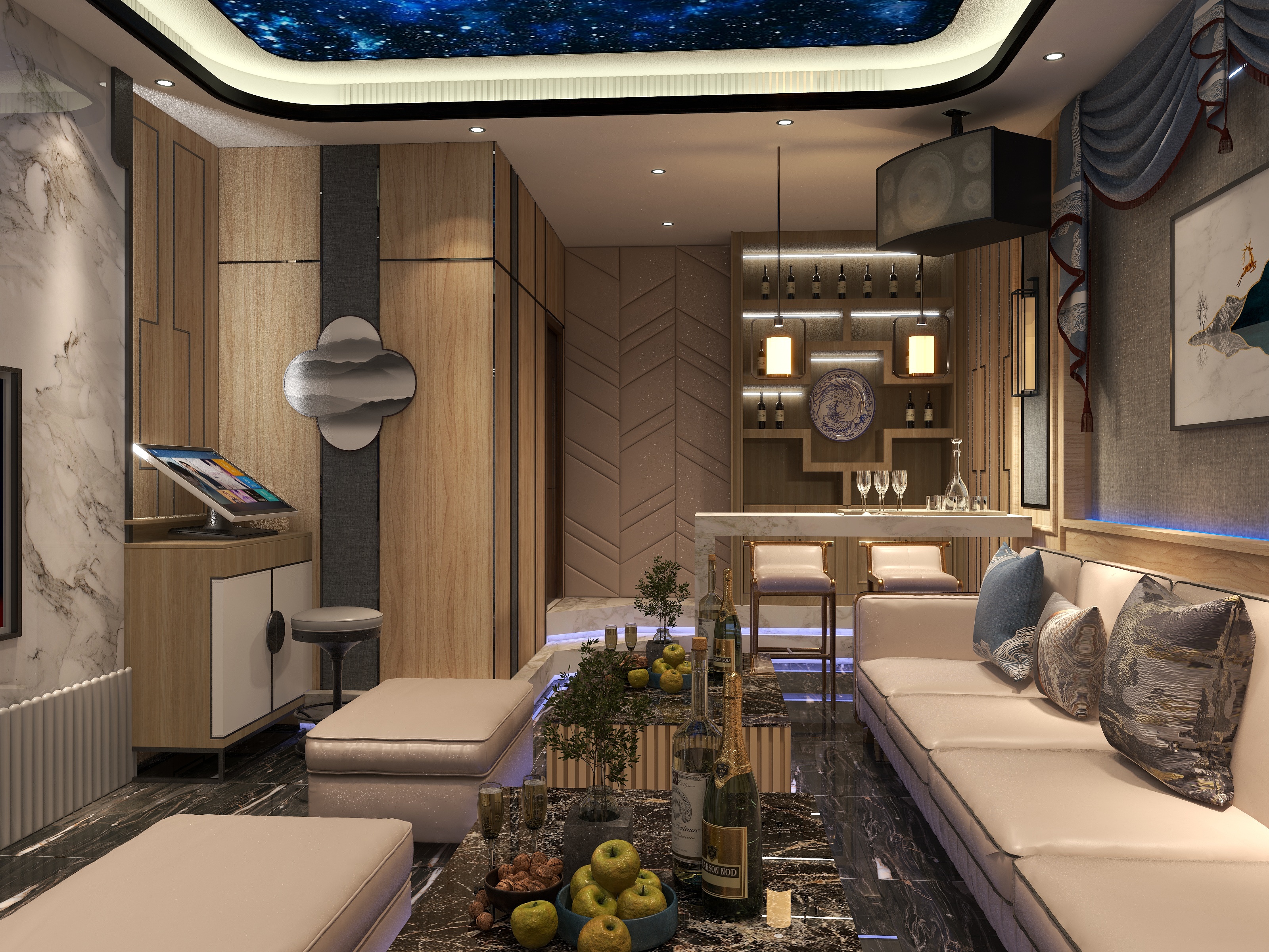 设计师朱星星-新中式娱乐空间-装修设计方案