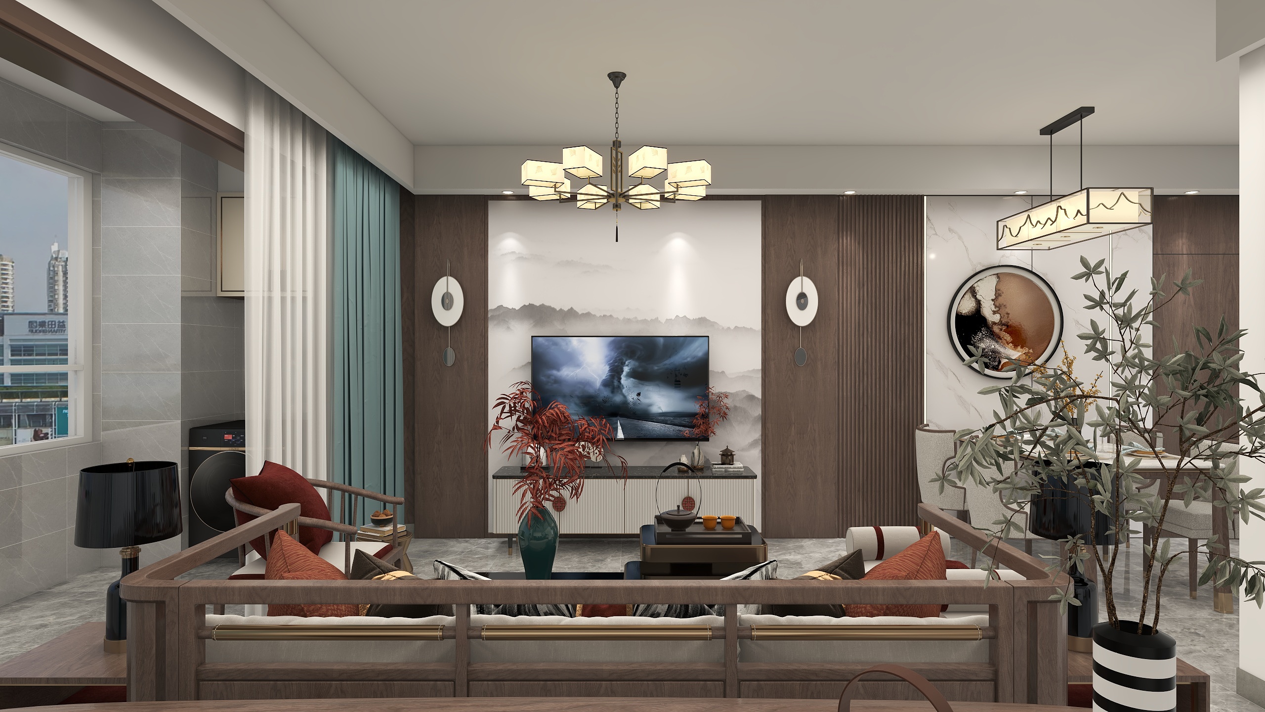 美沐装饰.史工-100方新中式风-装修设计方案