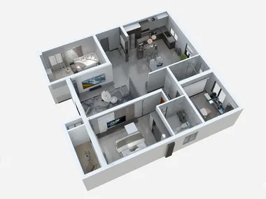 杨钰婷YwMb-159m²现代简约装修俯视图